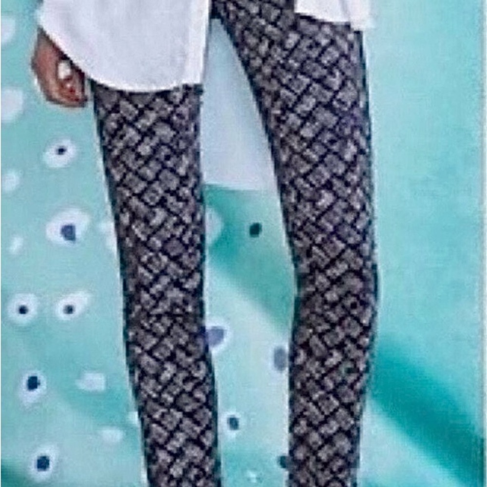 Anthropologie X Cartonnier Blue and White Geometric Cropped Pants